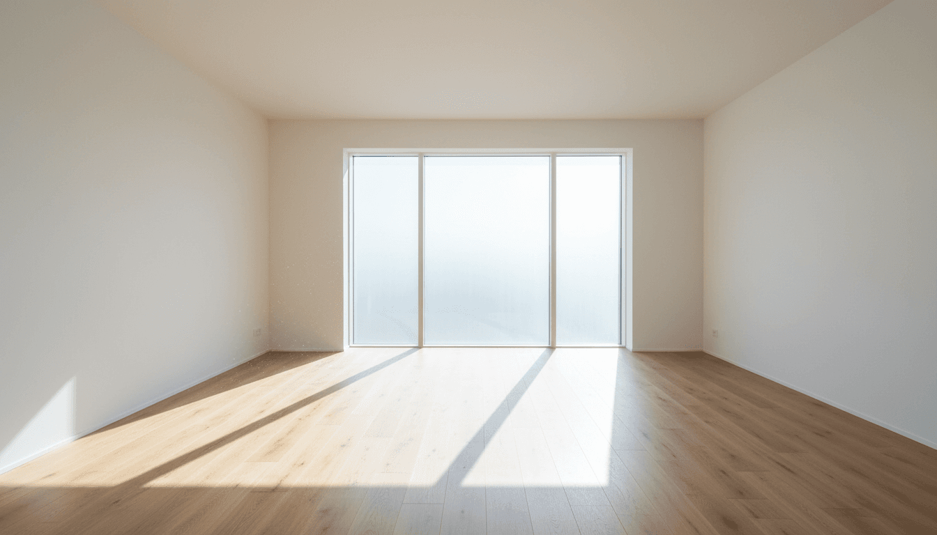 Bright clean empty room ready for move out inspection with sunlight through window