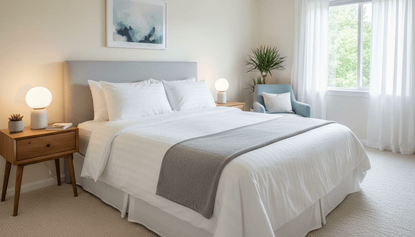 Clean bedroom after Airbnb turnover cleaning